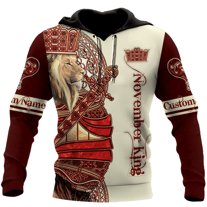 Custom Name November King Lion 3D All Over Printed Unisex Shirts