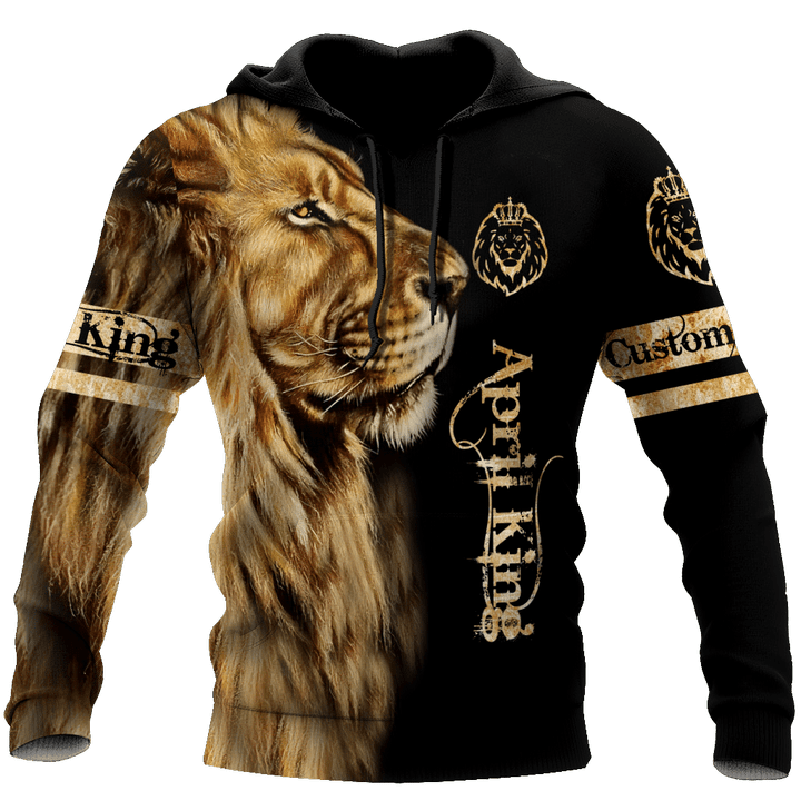 Custom Name April King Lion 3D All Over Printed Unisex Shirts