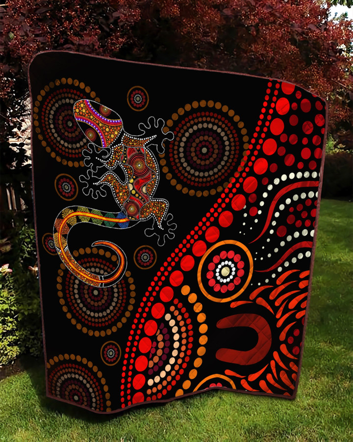 Aboriginal Decors Australian Gifts Lizard Sun Style Quilt Pi