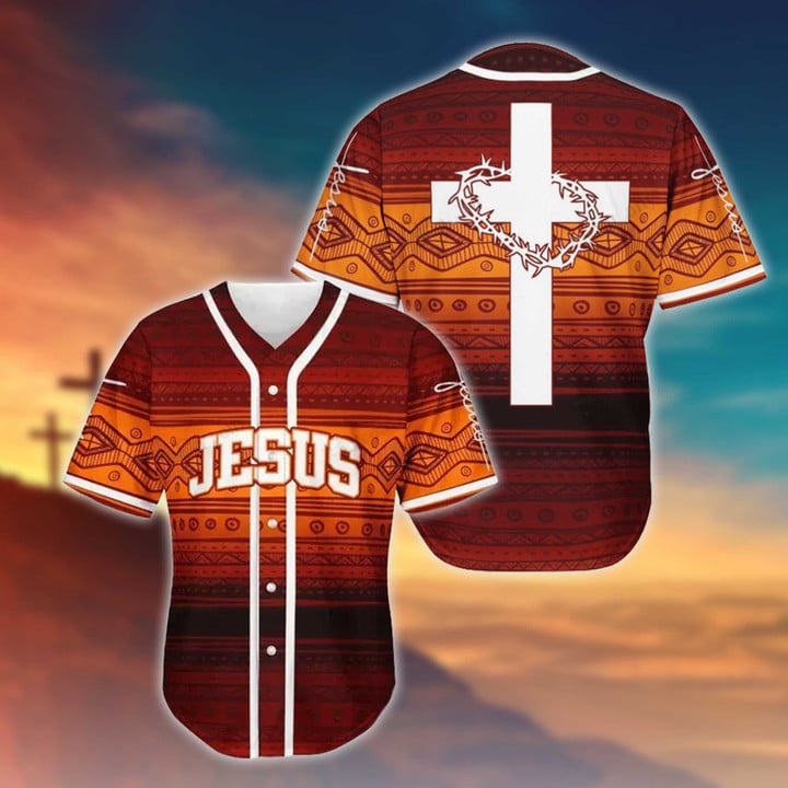 JESUS - THE CROSS AND THE CROWN OF THORNS BASEBALL SHIRT .CPD