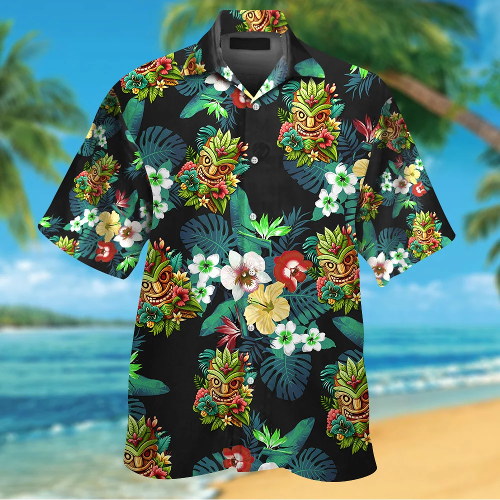 StylishTiki Tropical Flowers Hawaiian Shirt