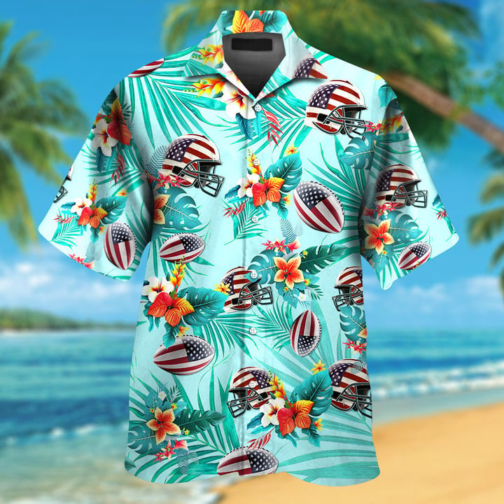 American Football Tropical Colorful Hawaiian Shirt For Sports Lover