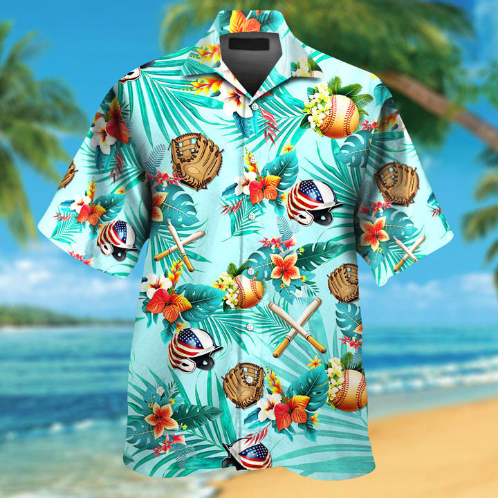 Softball Tropical Colorful Hawaiian Shirt For Sports Lover