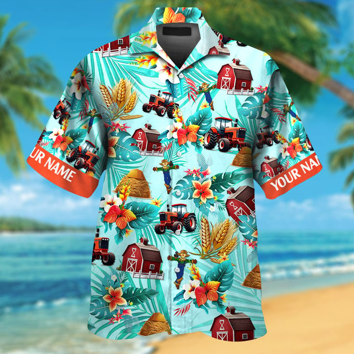 Custom Name Farmer Colorful Hawaiian Shirts for Men & Women