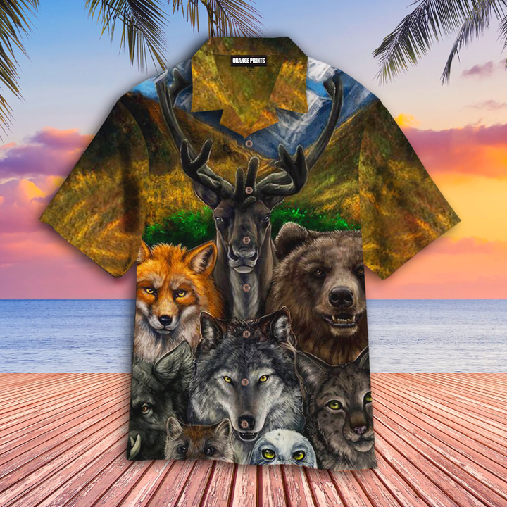 Native American Bear Wolf Owl Fox Unique Hawaiian Shirt