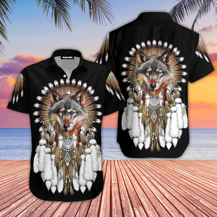 Native American Native Wolf Dreamcatcher Unique Hawaiian Shirt