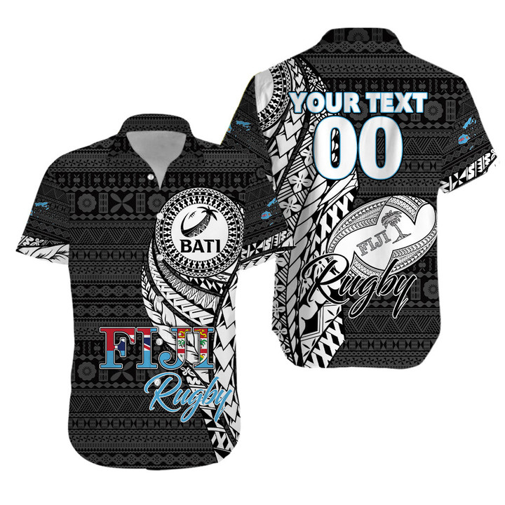 ( Custom Personalised) Fiji Rugby Bati Black New Style Hawaiian Shirt -
