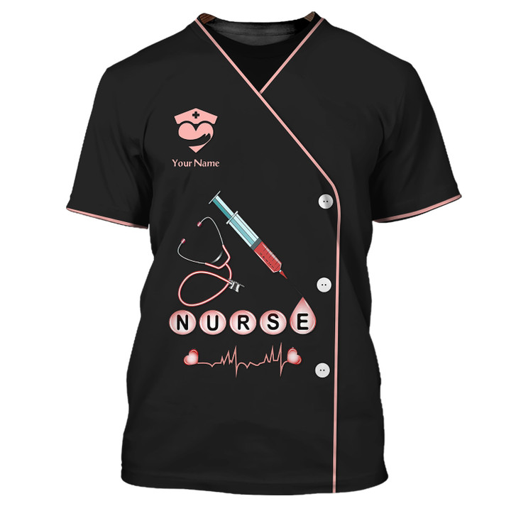 Nurse Tshirt Nurse Blood Text 3D Shirts Custom Nursing Tee Shirt