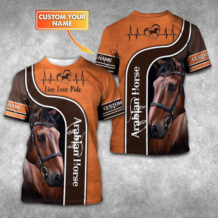 Bay Arabian Horse 3D Personalized Shirt