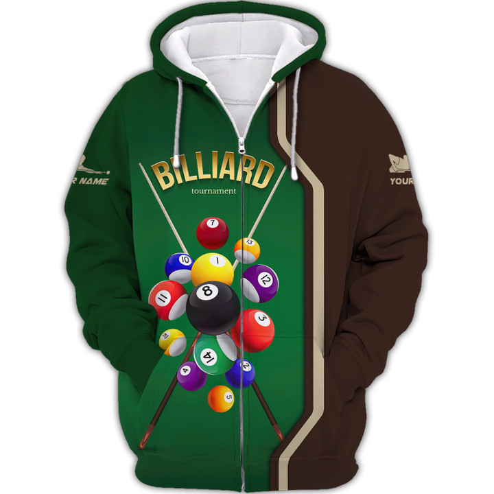 Custom Billiard Jersey Billiard 3D Zipper Hoodie Billiard Zipper Hoodie