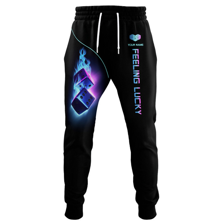 Glowing Dice 3D Custom Name Sweatpants Personalized Gift For Dice Lovers