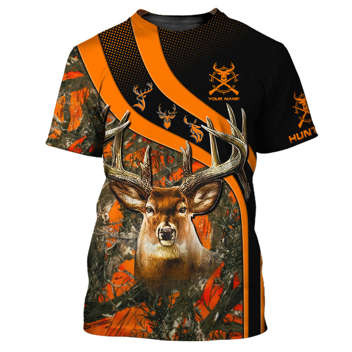 Deer Hunting Pattern Custom Name 3D Shirts Gift For Deer Hunting Lover