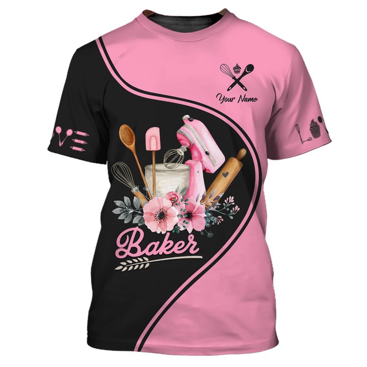 Custom Name 3D Baking Lover Shirts Personalized Uniform For Bakers
