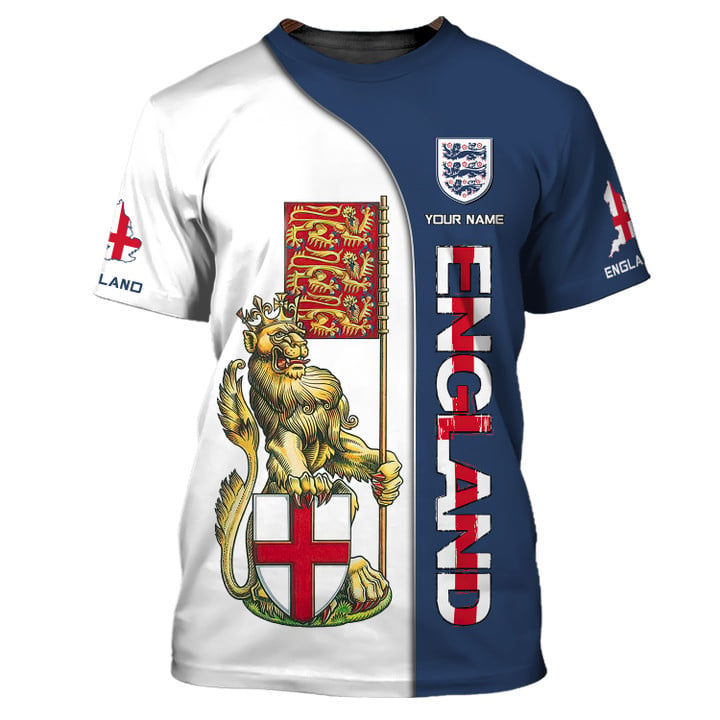 Love England Personalized Name 3D Shirt Gift For England Lovers