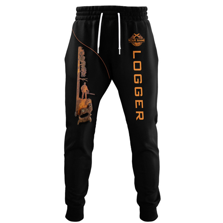 Logger Personalized Name 3D Sweatpants Wood Cutter Gift For Loggers