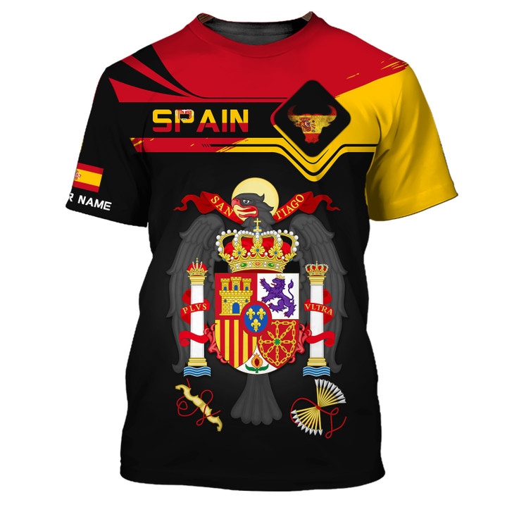Custom Name Spain 3D Shirt Personalized Name Gift For Spain Lovers