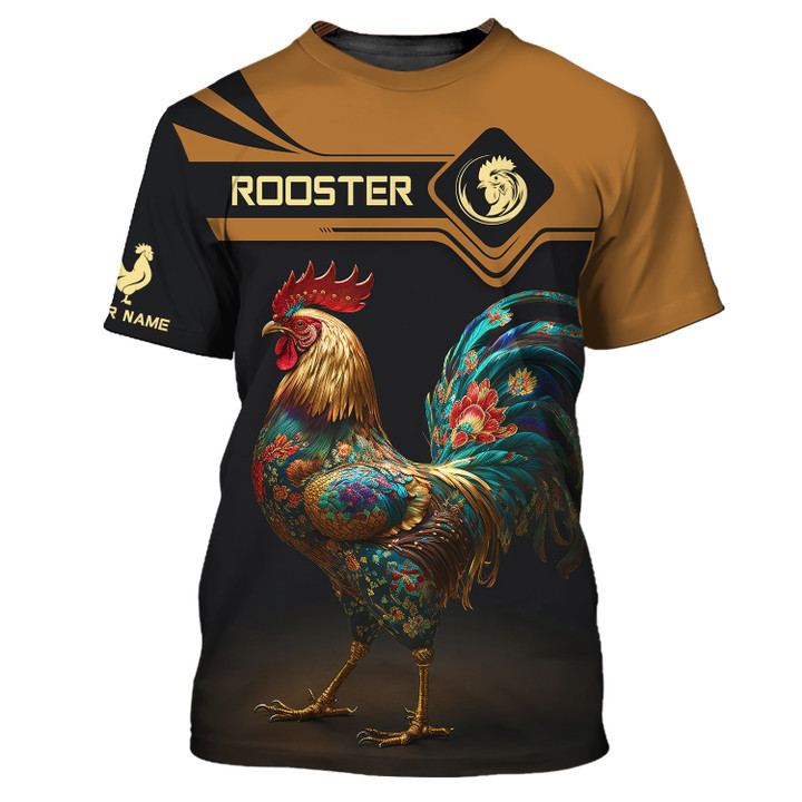 Rooster Personalized Name 3D Shirts Custom Gift For Rooster Lovers