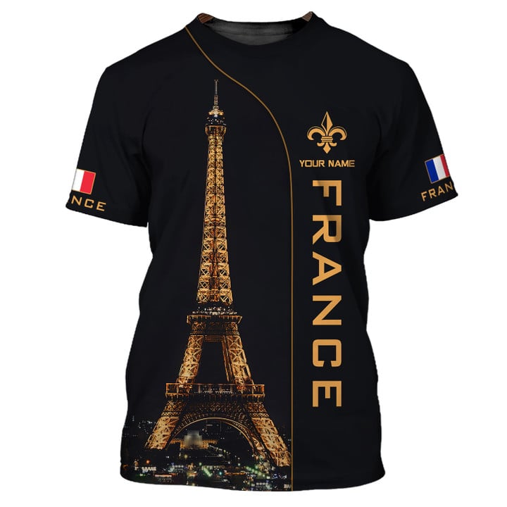 France Shirt Eiffel Personalized Name 3D Shirt Gift For France Lovers