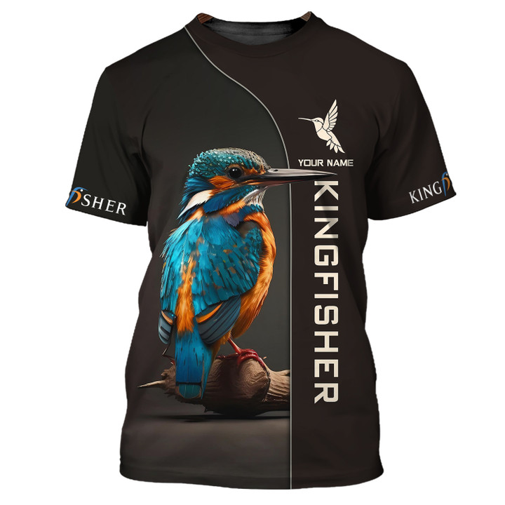 Kingfisher Bird Custom Name 3D Shirts Personalized Gift For Kingfisher Lovers
