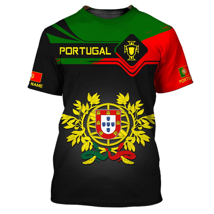Love Portugal 3D Custom Name Portugal Shirt Gift For Men & Woman