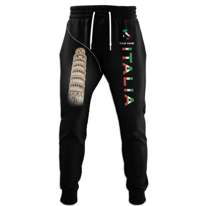 Italy Personalized Name 3D Sweatpants Custom Name Italian Gift For Italy Lovers