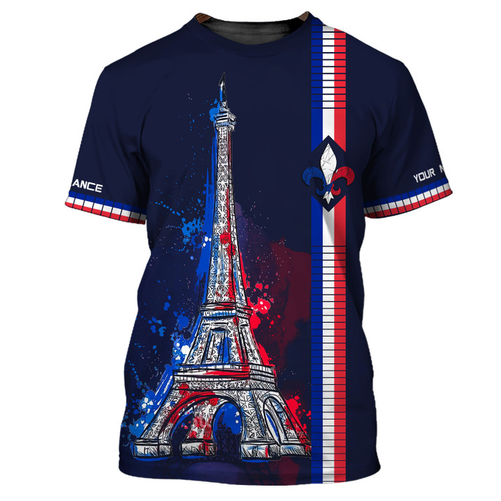 France Personalized Name 3D Shirt France Flag Custom Gift For France Lovers