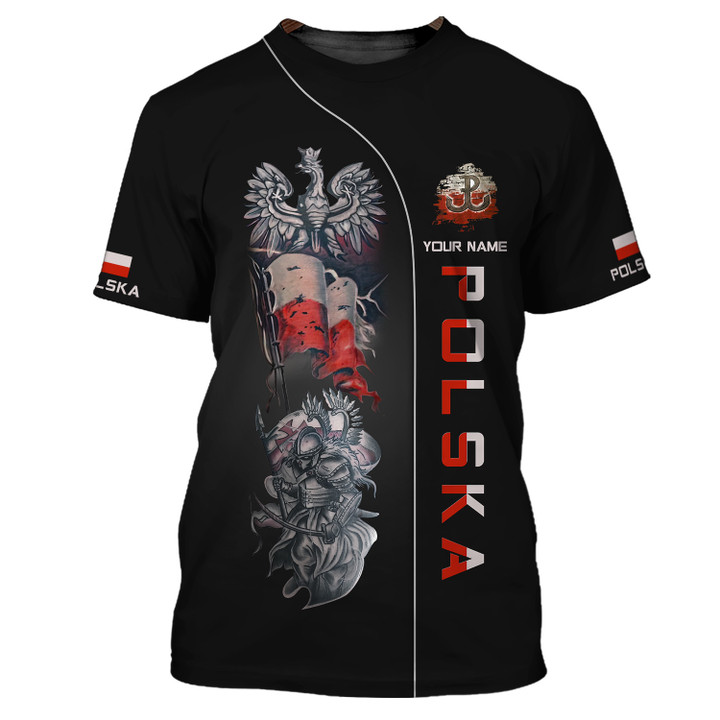 Custom Name Polska 3D Shirt Personalized Name Gift For Polska Lovers