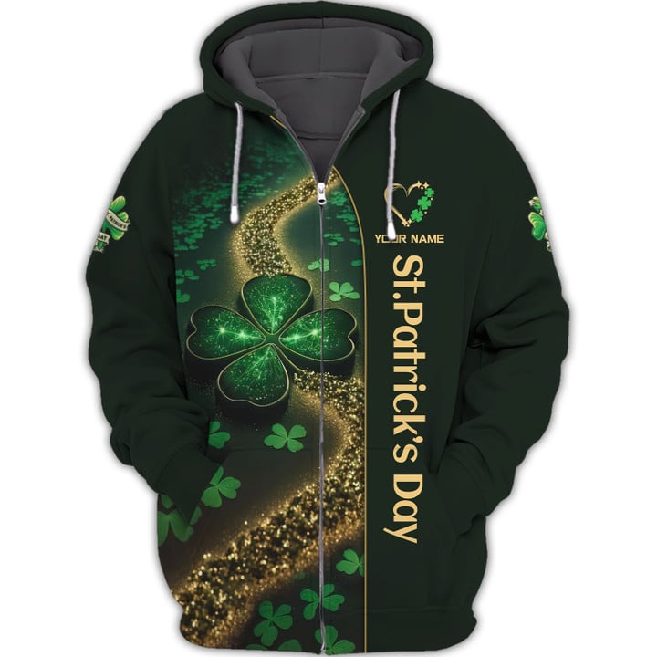 St Patrick Day Zipper Hoodie Personalized Name Custom Gift For Patrick Day