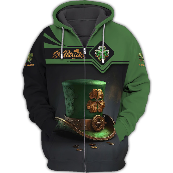 St Patricks Day Zipper Hoodie 3D Zipper Hoodie Personalized Gift For Patricks Day