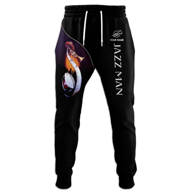 Love Jazz Personalized Name 3D Sweatpants Jazz Man Gift For Jazz Lovers