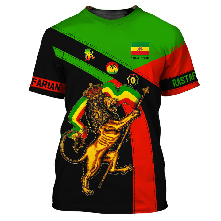 Rastafarian Personalized Name 3D Reggae Shirt Custom Gift For Rastafarian Lovers