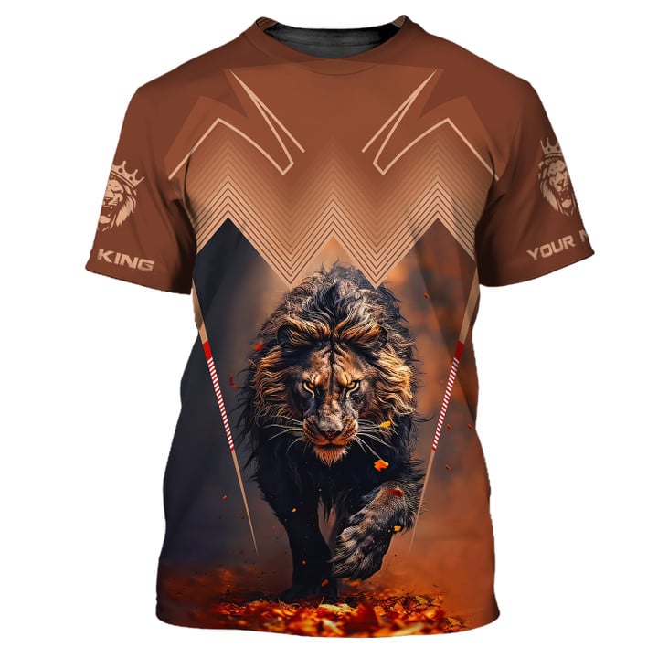 The King Personalized Name 3D Lion King T-Shirt Gift For Lion Lovers