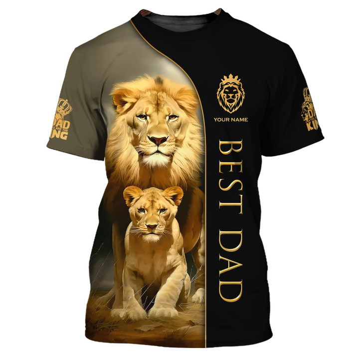 Best Lion Dad Personalized Name 3D Full Print Shirt
