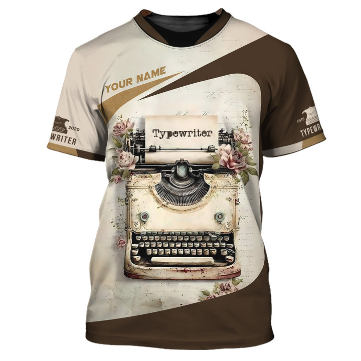 Typewriter Personalized Name 3D Shirt Custom Gift For Typewriters