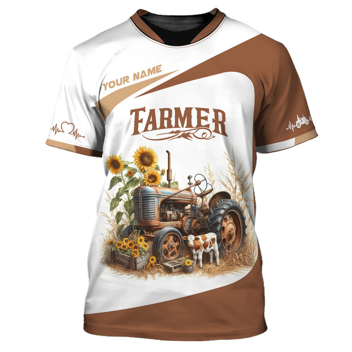 Farmer Custom Tshirt Retro Tractor 3D Shirts Gift For Farmers