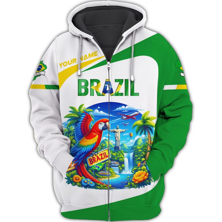 Brazil Custom Zipper Hoodie Gift For Brazil Lovers