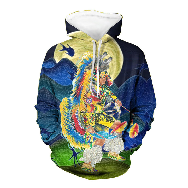 Pow Wow Dancer Native American All Over 3D ed Hoodie  All Over Print Version 1