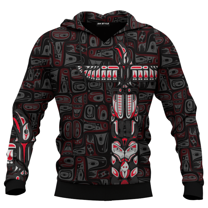 Native Totem Pole Native American Pacific Northwest Style Customized All Over Printed Hoodie
