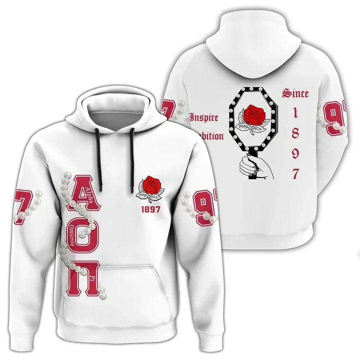 Alpha Omicron Pi Pearls Ver. 2 Pullover Hoodie