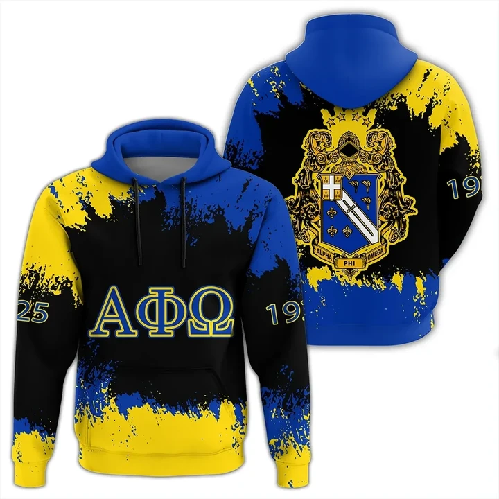 Alpha Phi Omega Face Style Pullover Hoodie