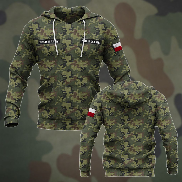 Customize Polish Army Full Camo Unisex Adult Hoodies