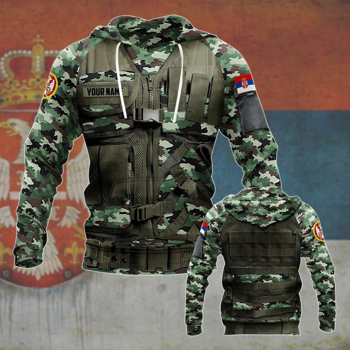 Customize Serbian Army Camo 3D Unisex Adult Pullover Hoodie