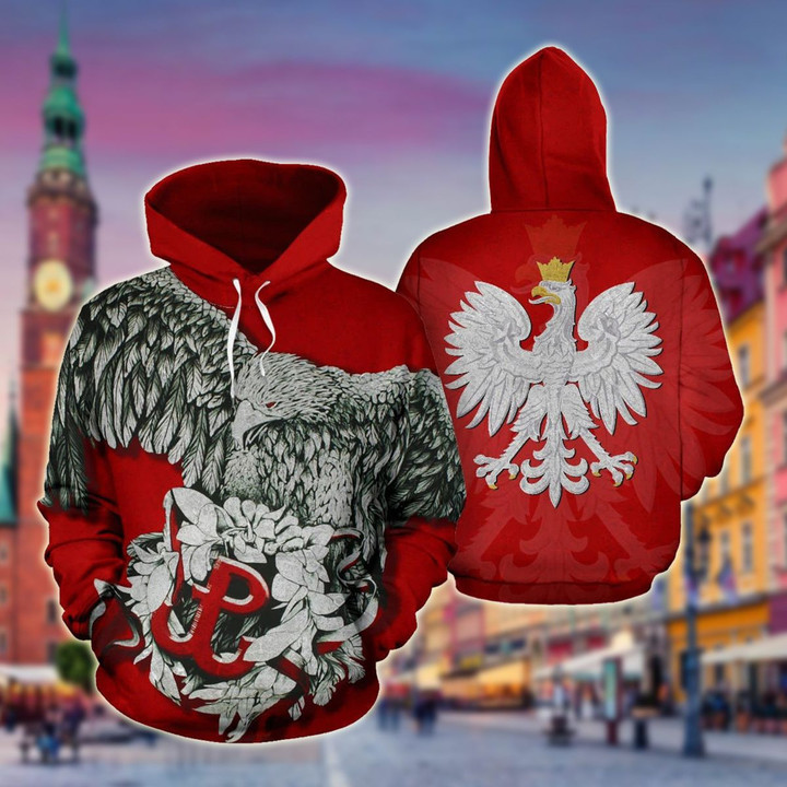 Poland - Polish Eagle Polska Walczaca Red Unisex Adult Hoodie