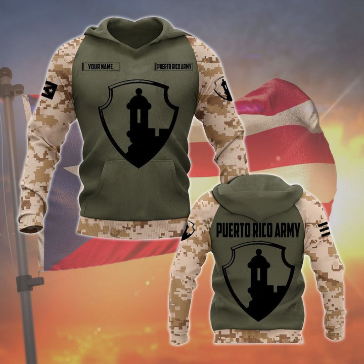 Customize Puerto Rico Army 3D Unisex Adult Hoodies