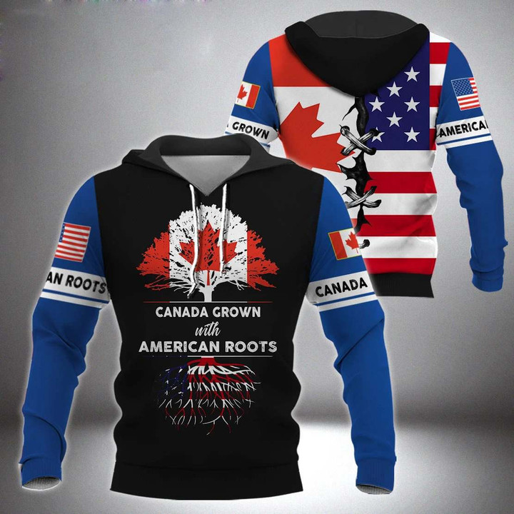 Canada Grown With American Roots Unisex Adult Hoodies