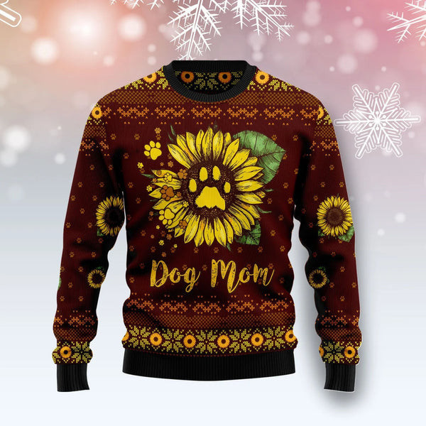 Dog Mom ugly Christmas Sweater gift for Mom, Dog Mom 3D Printed Graphic Long Sleeve Sweatshirts