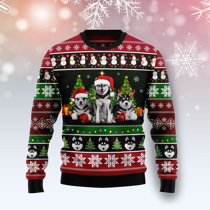 Siberian Husky Group Beauty Ugly Christmas Sweater For Men & Women, Christmas shirt, Gift for Dog lover