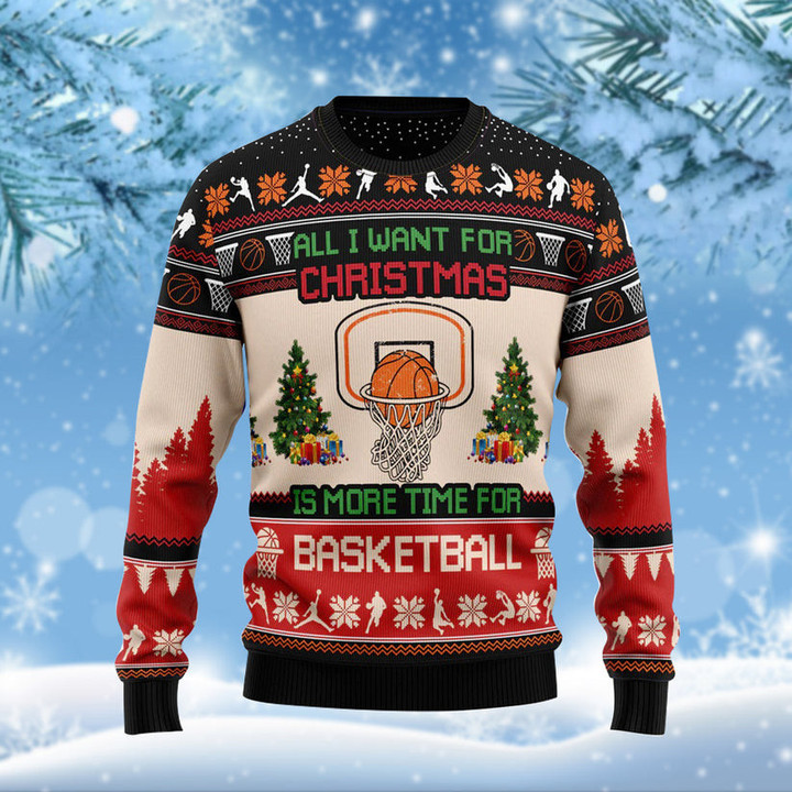 All I Want For Christmas Is Basketball Funny Ugly Christmas Sweater For Men & Women Adult