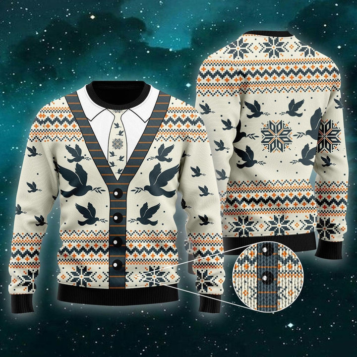 Pigeon Christmas Cardigan Ugly Christmas Sweater For Men & Women
