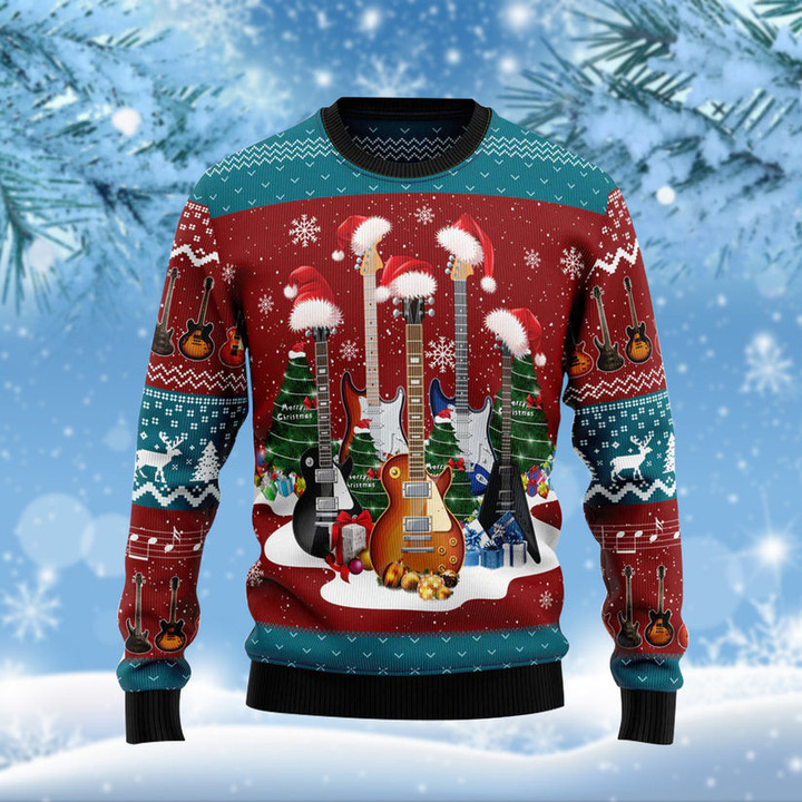Merry Guitars Funny Ugly Christmas Sweater For Men & Women Adult - Christmas Gifts
